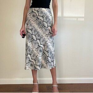 Aritzia Wilfred Free Snake Print Slip Midi Skirt Size 0